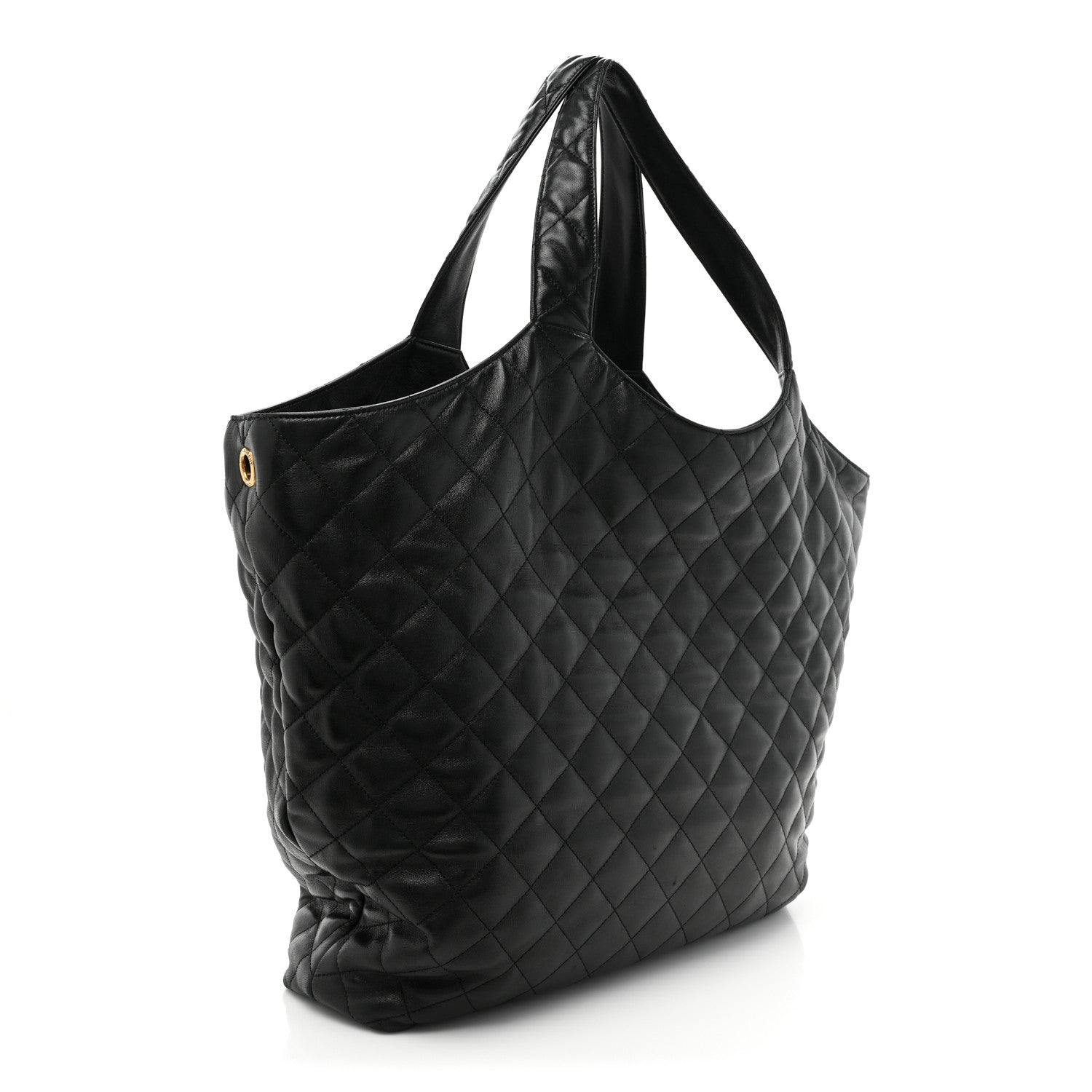 Saint Laurent Lambskin Quilted Maxi Icare Shopping Tote Black 4 of 15