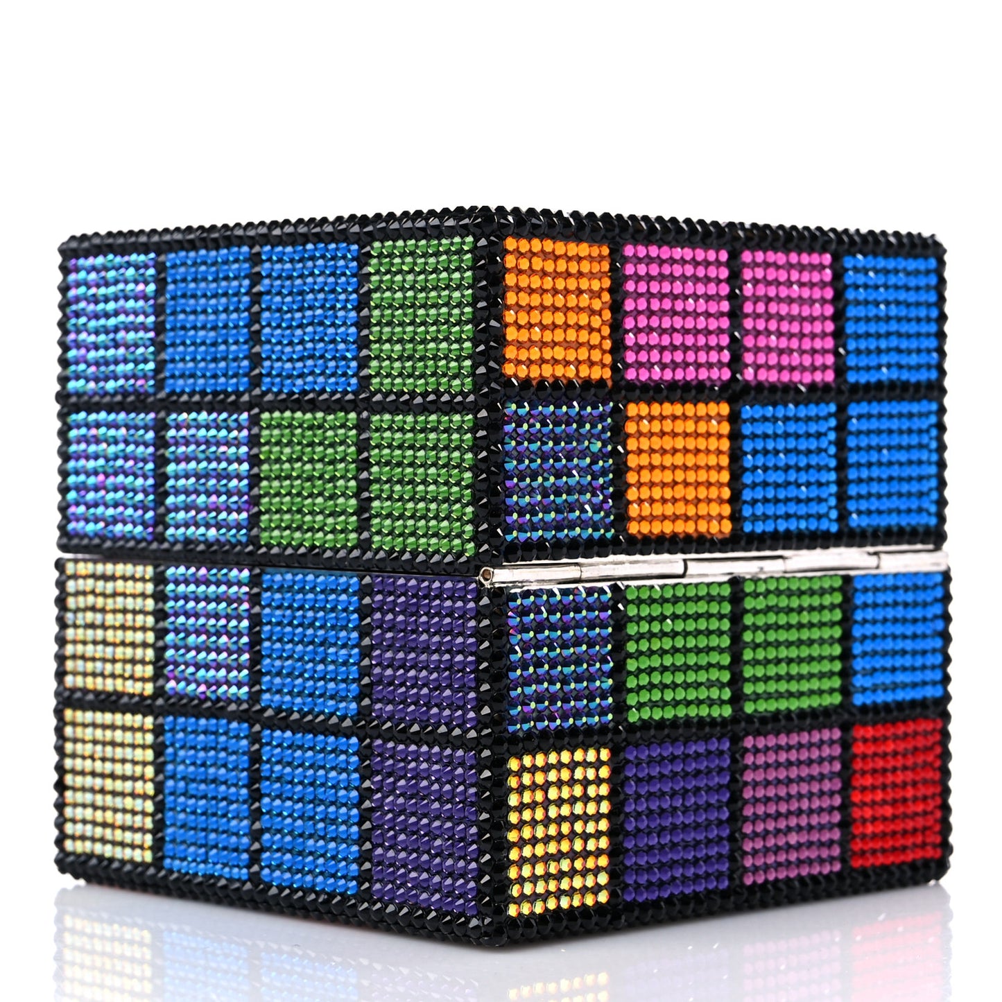 Crystal Rubix Cube Clutch Multicolor