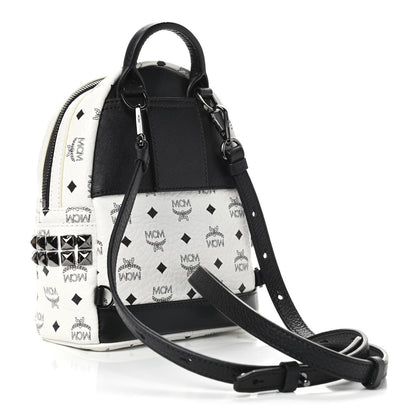 MCM Visetos Side Stud X-Mini Stark Bebe Boo Backpack White 2 of 10