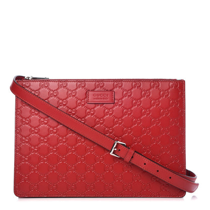 Gucci Guccissima Signature Messenger Bag Red 1 of 9