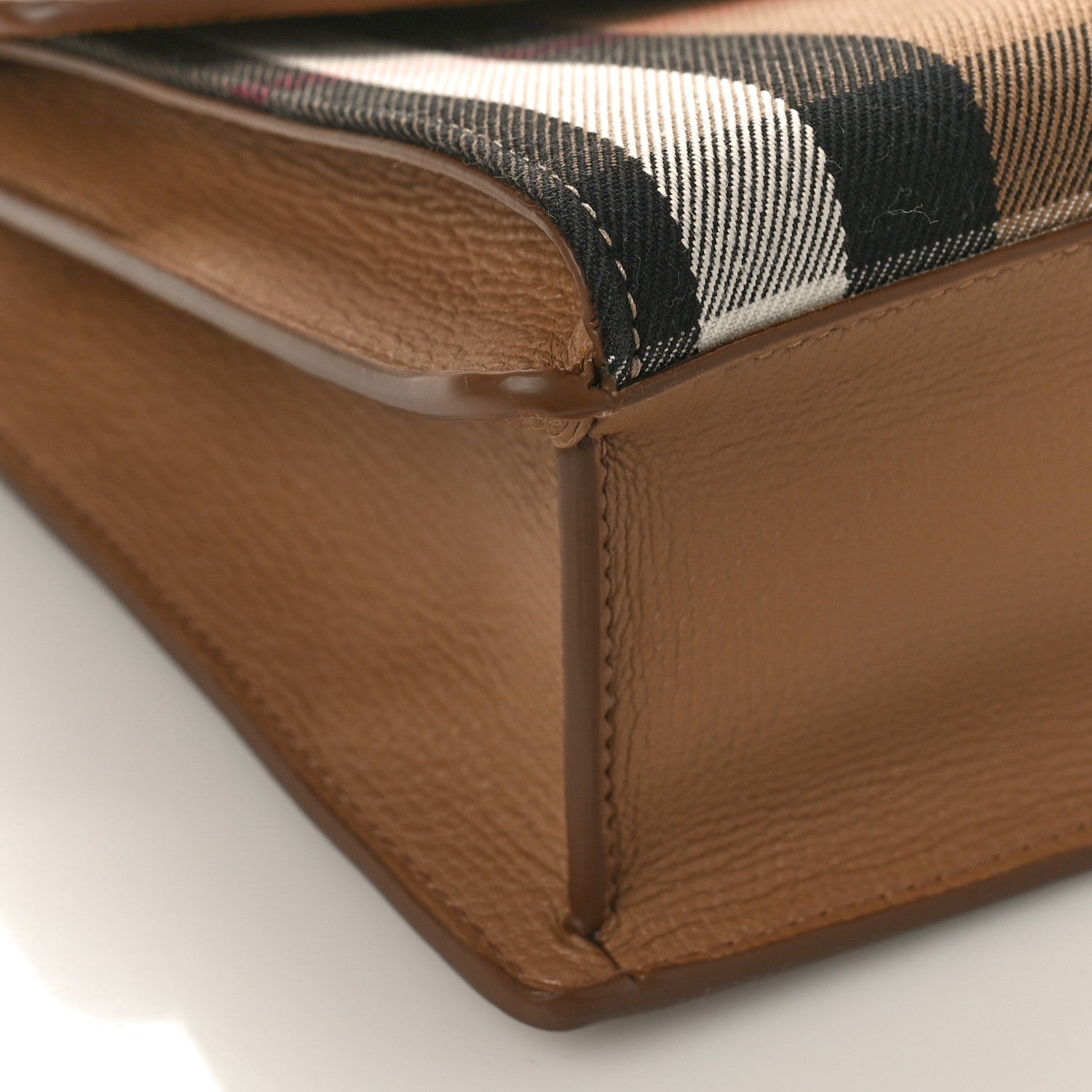 Burberry Derby Calfskin House Check Small Macken Crossbody Bag Camel 7 of 8