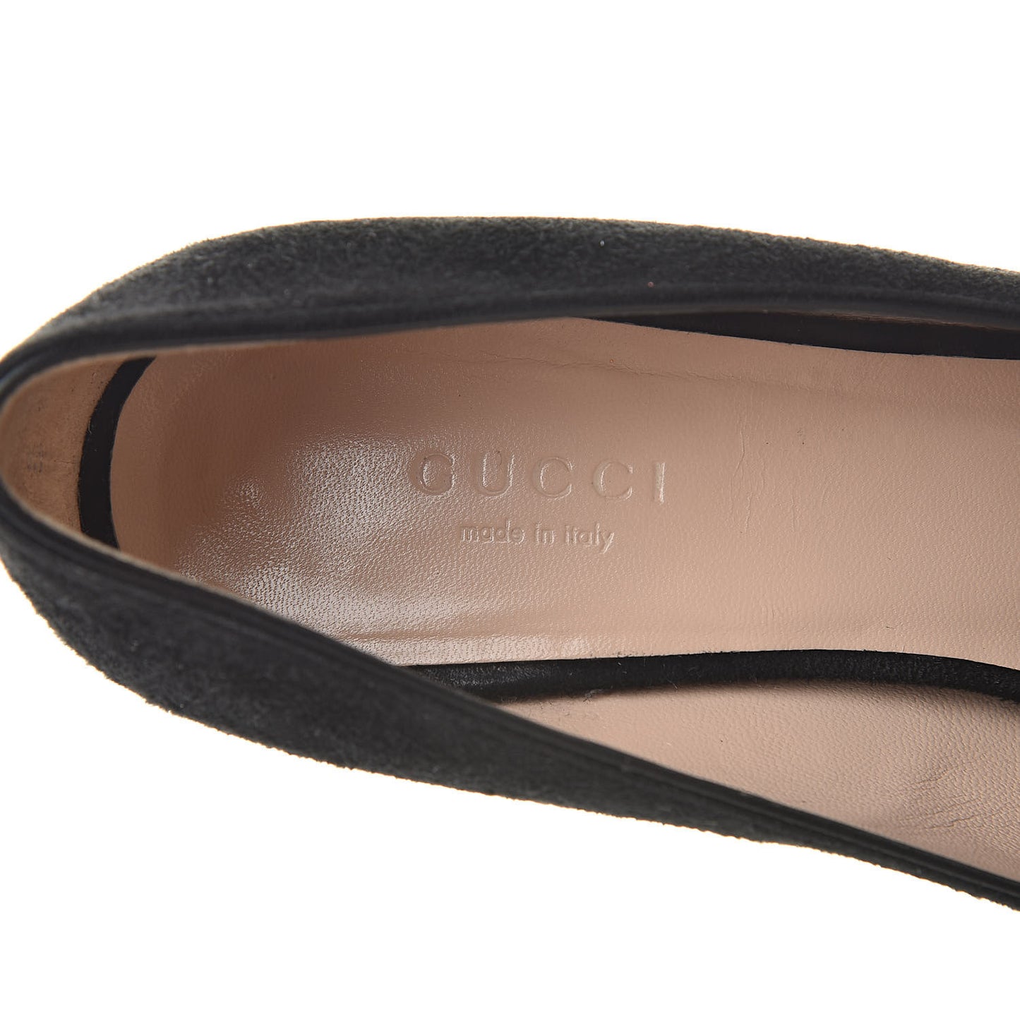 Kid Scamosciato GG Marmont Fringe 50mm Loafer Pumps 36.5 Black