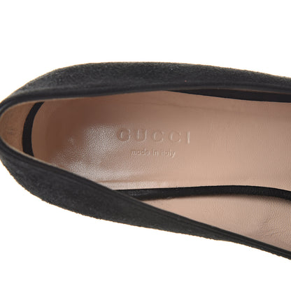 Gucci Kid Scamosciato GG Marmont Fringe 50mm Loafer Pumps 36.5 Black 6 of 10