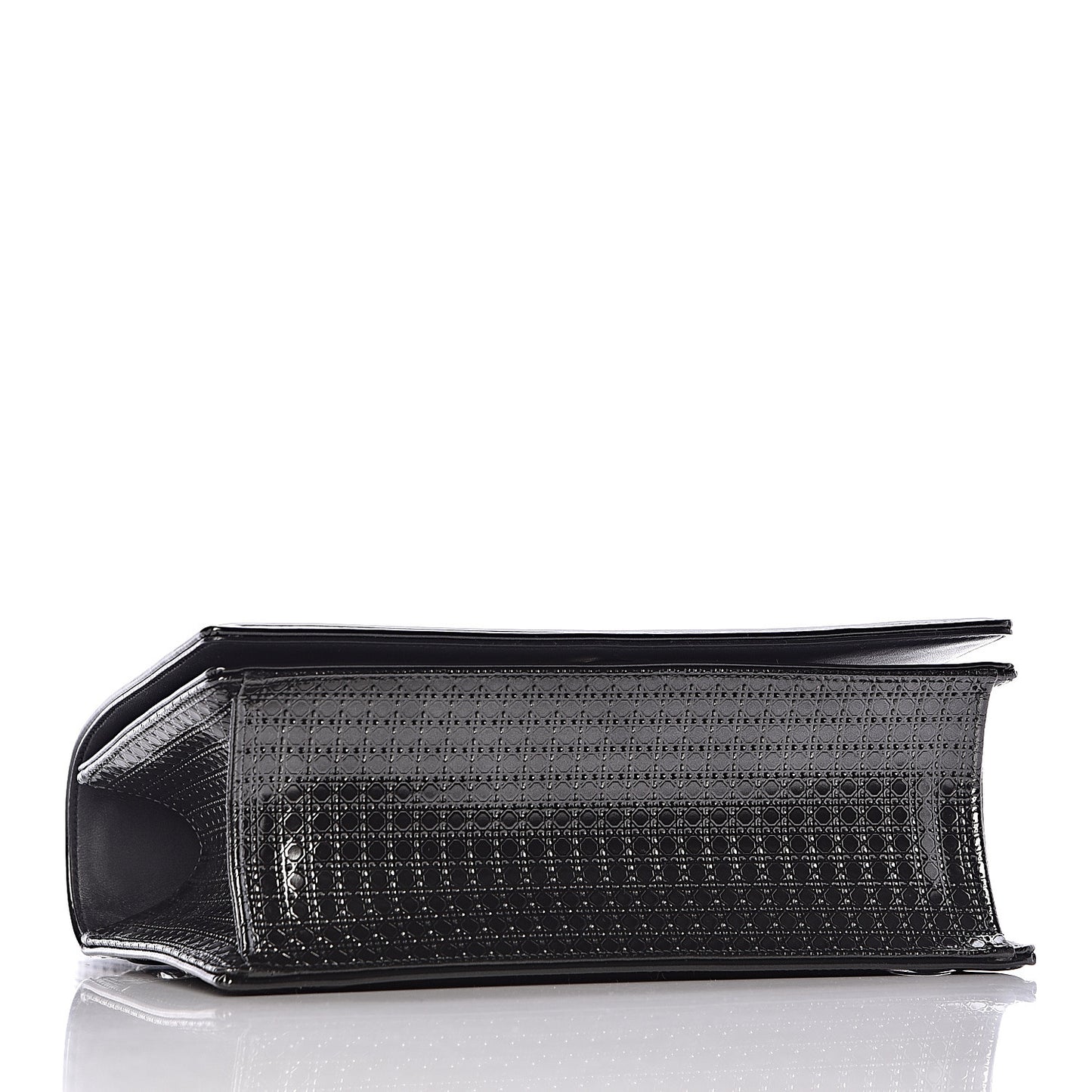 Metallic Patent Micro-Cannage Medium Diorama Flap Bag Graphite