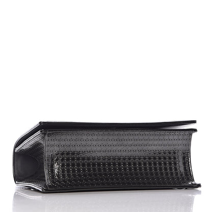 Christian Dior Metallic Patent Micro-Cannage Medium Diorama Flap Bag Graphite 4 of 13