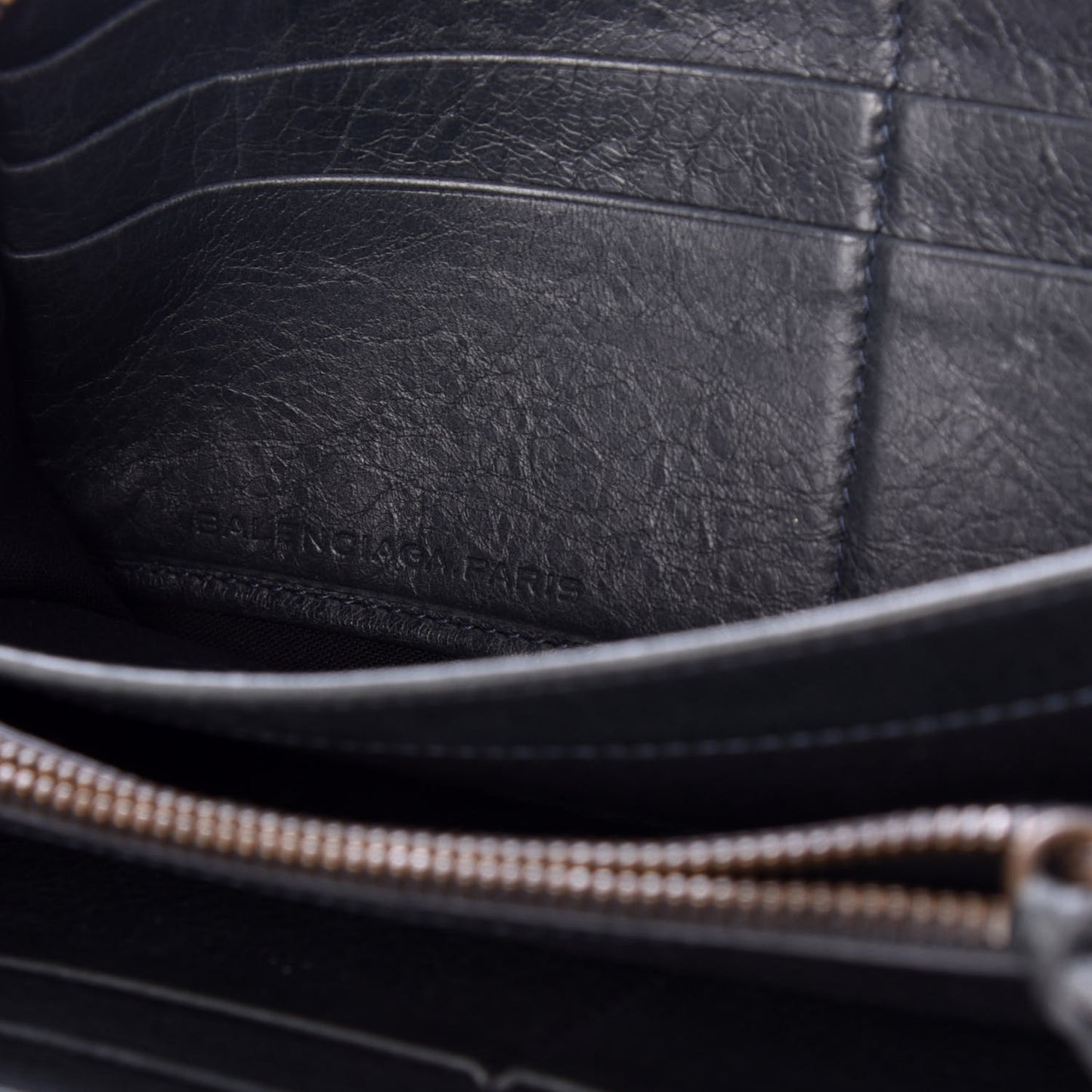 Agneau Classic Hardware Continental Zip Around Wallet Anthracite