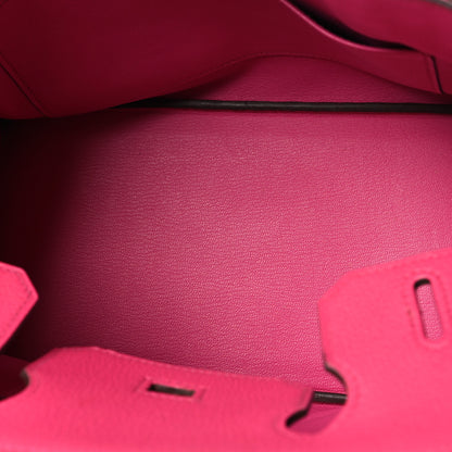 Hermes Chevre De Coromandel Birkin 30 Rose Shocking 5 of 16