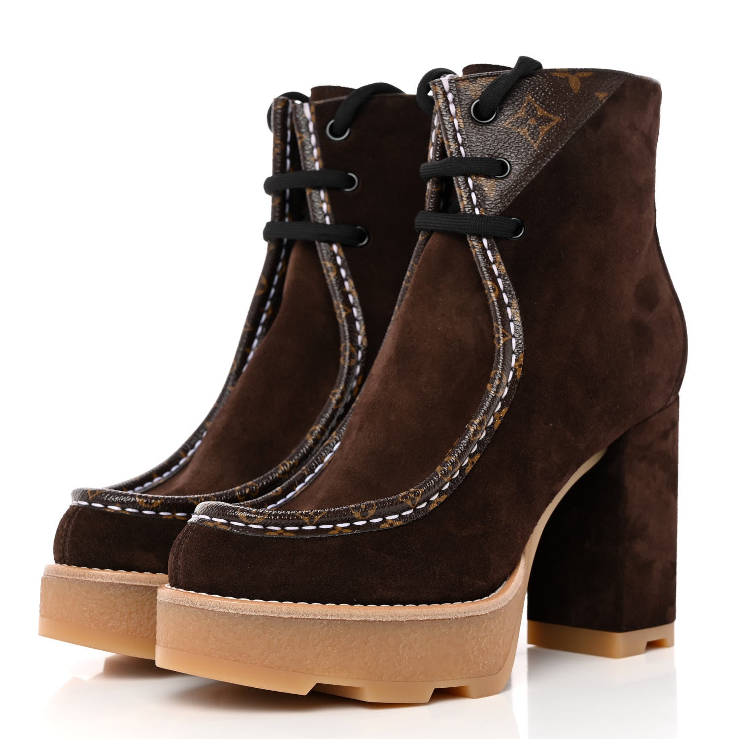 Louis Vuitton Suede Monogram Ankle Boots 40 3 of 16