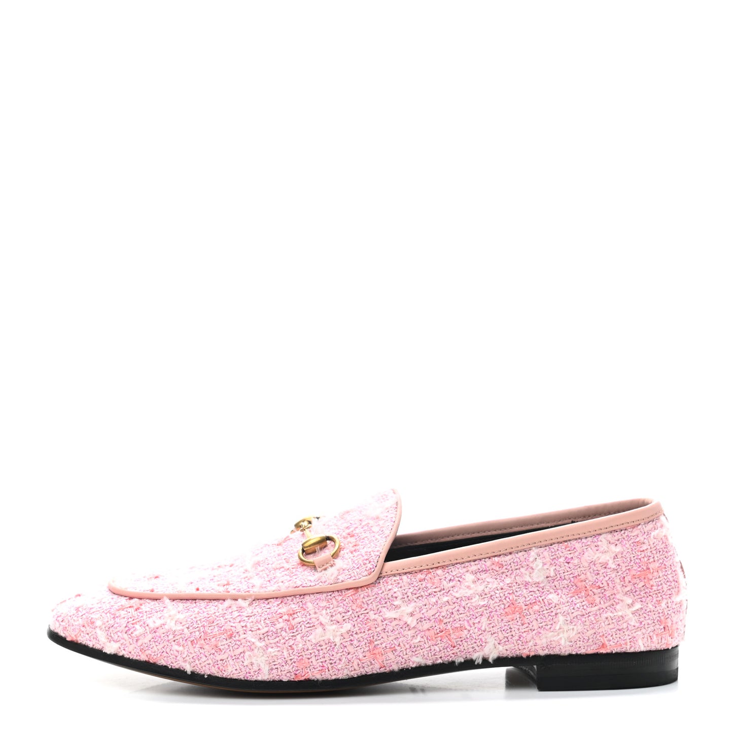 Wool Tweed Horsebit Womens Jordaan Loafers 40.5 Pink White Perfect Pink