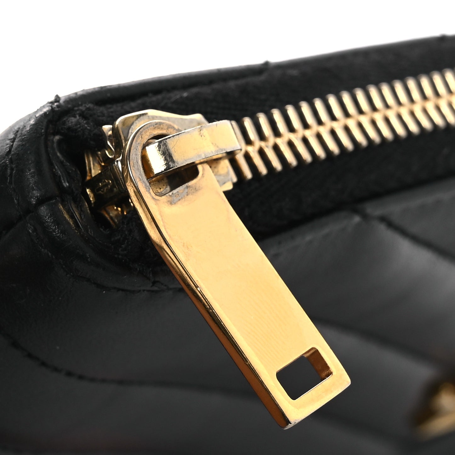 Calfskin Matelasse Chevron Monogram A5 Wristlet Black