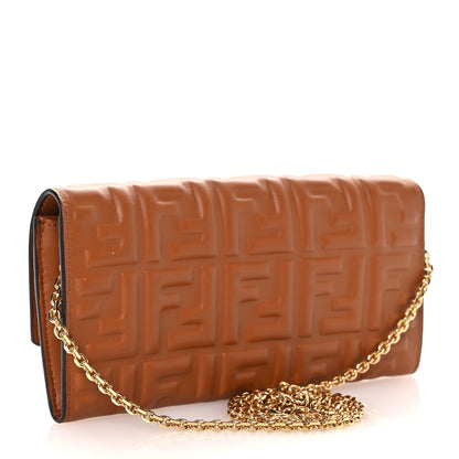 Fendi Nappa Matisse FF Embossed Continental Wallet On Chain Coloniale 3 of 11