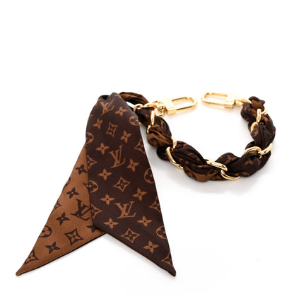 Louis Vuitton Metal Polyester Monogram Braided Scarf Chain Foulard Bag Charm 2 of 4