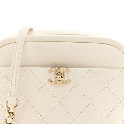 Chanel Goatskin Quilted Small Casual Trip Camera Case White 8 of 11