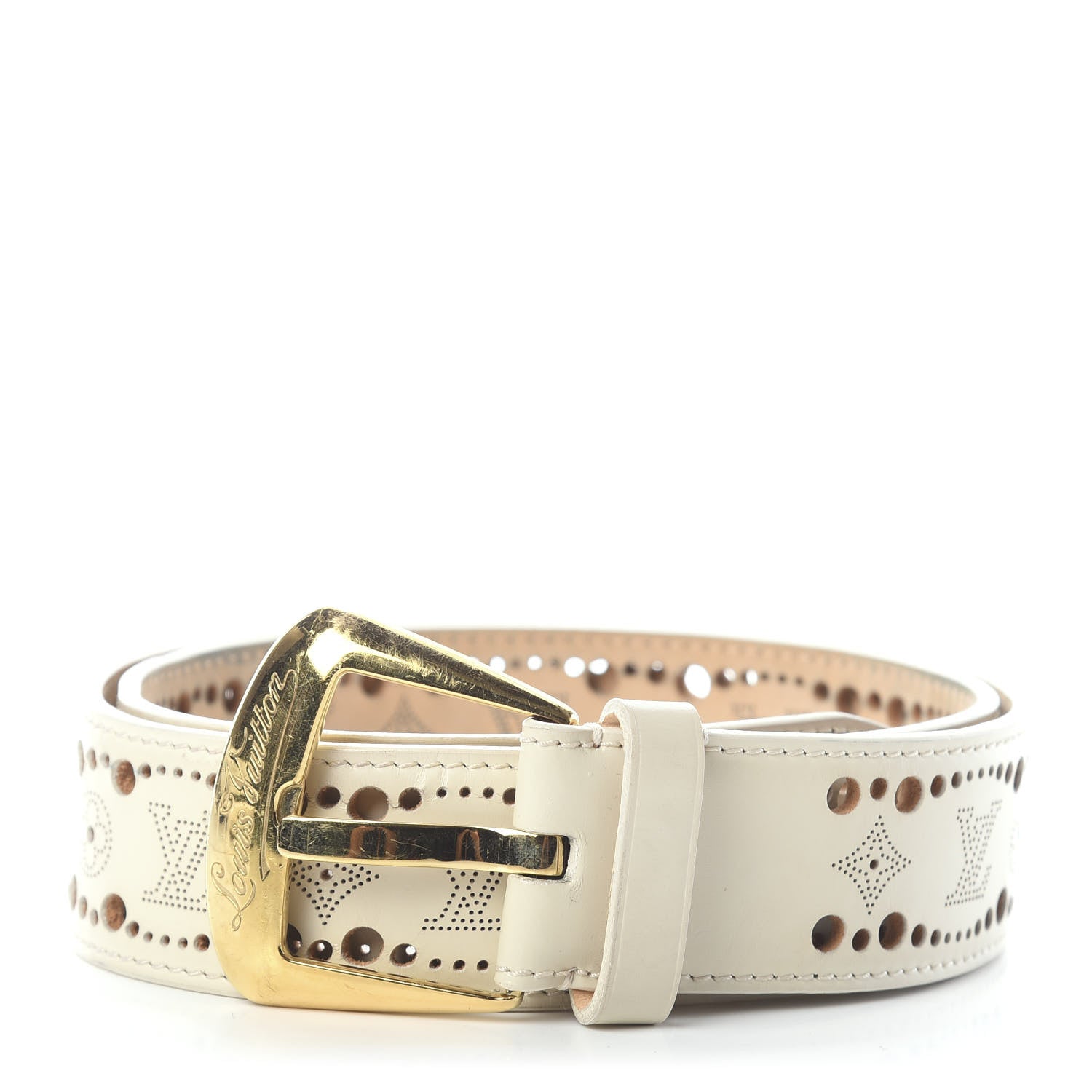 Louis Vuitton Nomade Perforation Belt 85 34 White 1 of 3