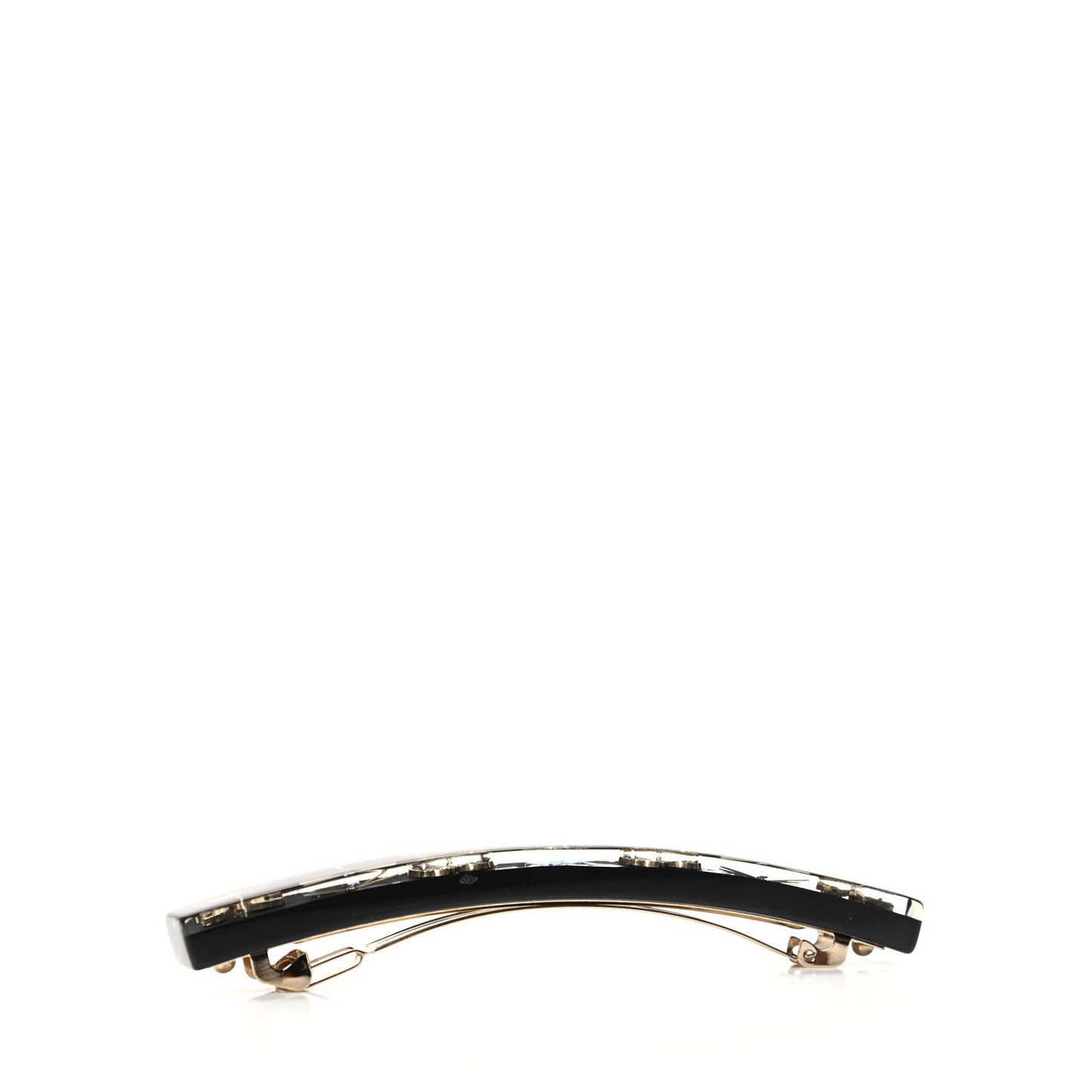 Resin Butterfly CC Hair Clip Barrette Black Gold
