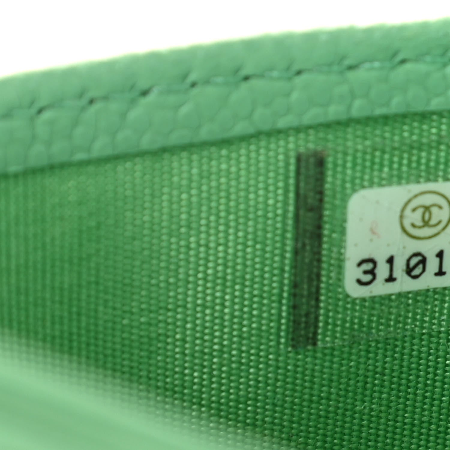 Chanel Caviar Quilted Card Holder Green 8 of 8