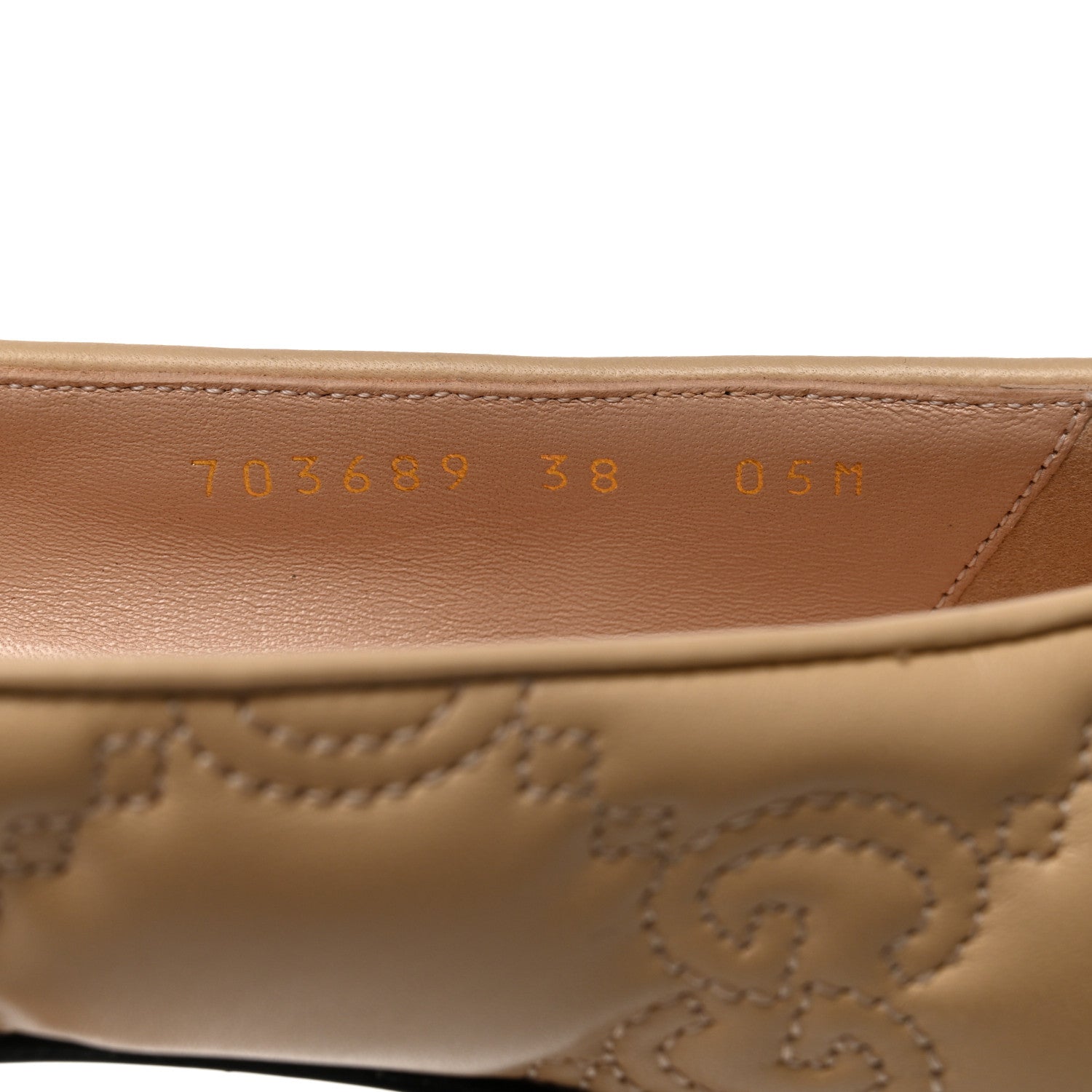 Gucci Nappa GG Matelasse Jolie Ballet Flats 38 Naturale 6 of 9