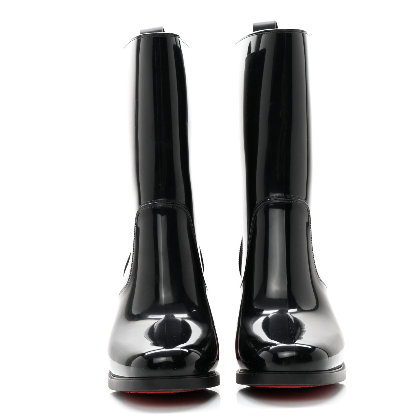Recycled PVC Calfskin Loubirain 70 Boots 36 Black