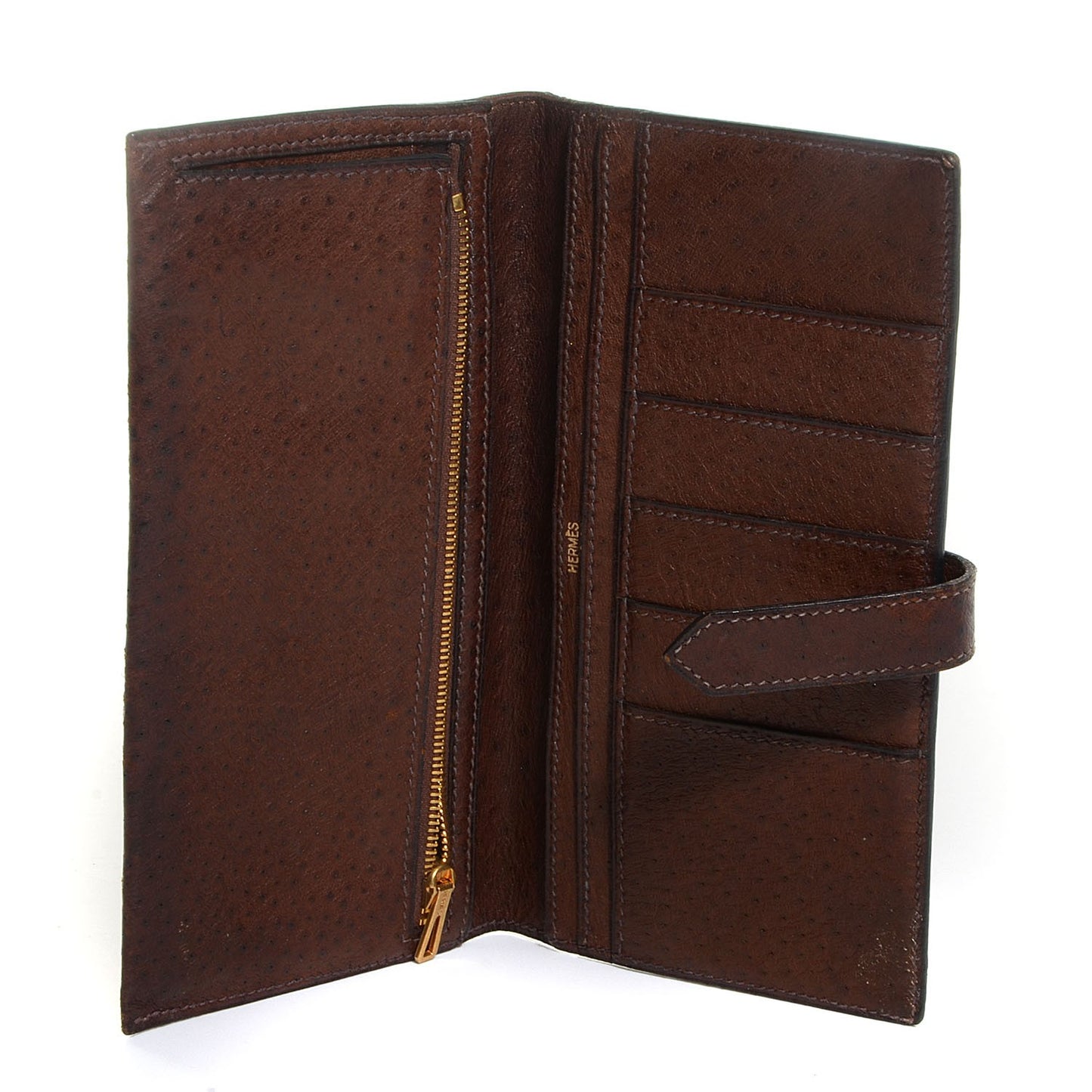 Ostrich Bearn Wallet Chocolate