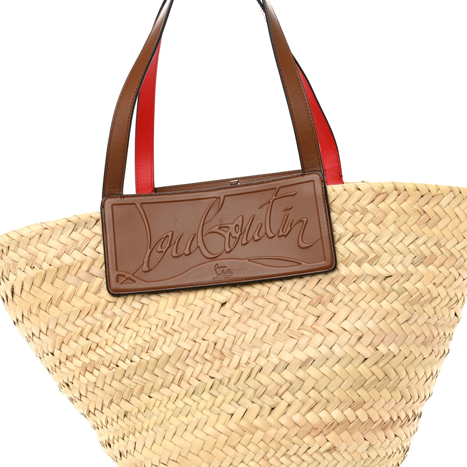 Christian Louboutin Woven Straw Loubishore Tote Beige 8 of 11