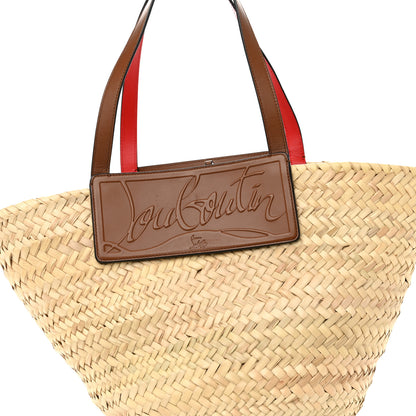 Christian Louboutin Woven Straw Loubishore Tote Beige 8 of 11