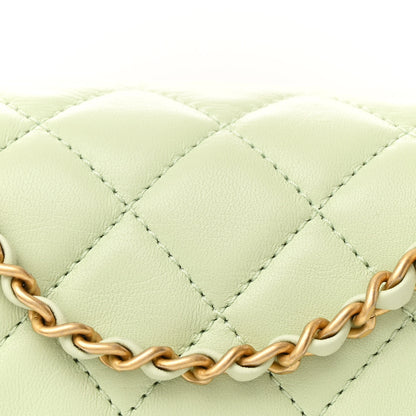Chanel Lambskin Quilted Mini Pearl Crush Flap Light Green 8 of 12