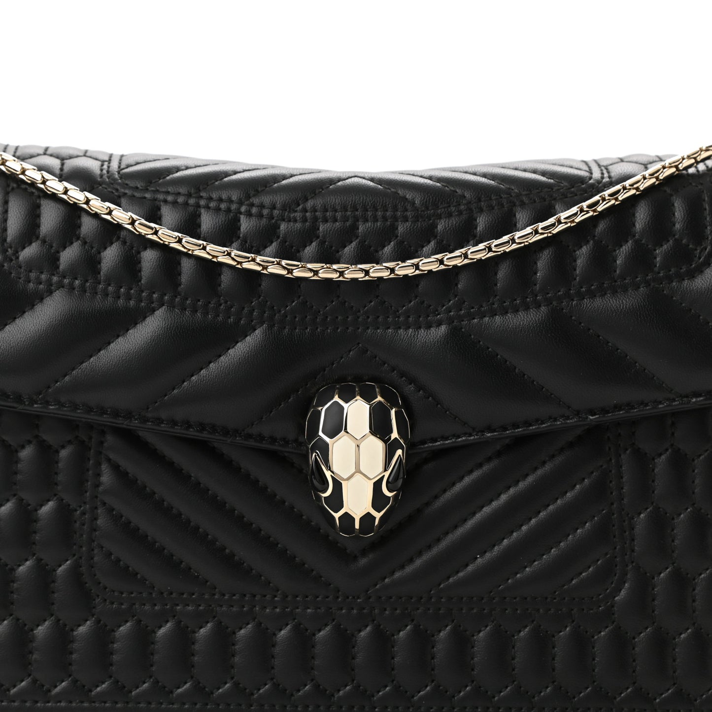 Calfskin Quilted Serpenti Forever Shoulder Bag Black