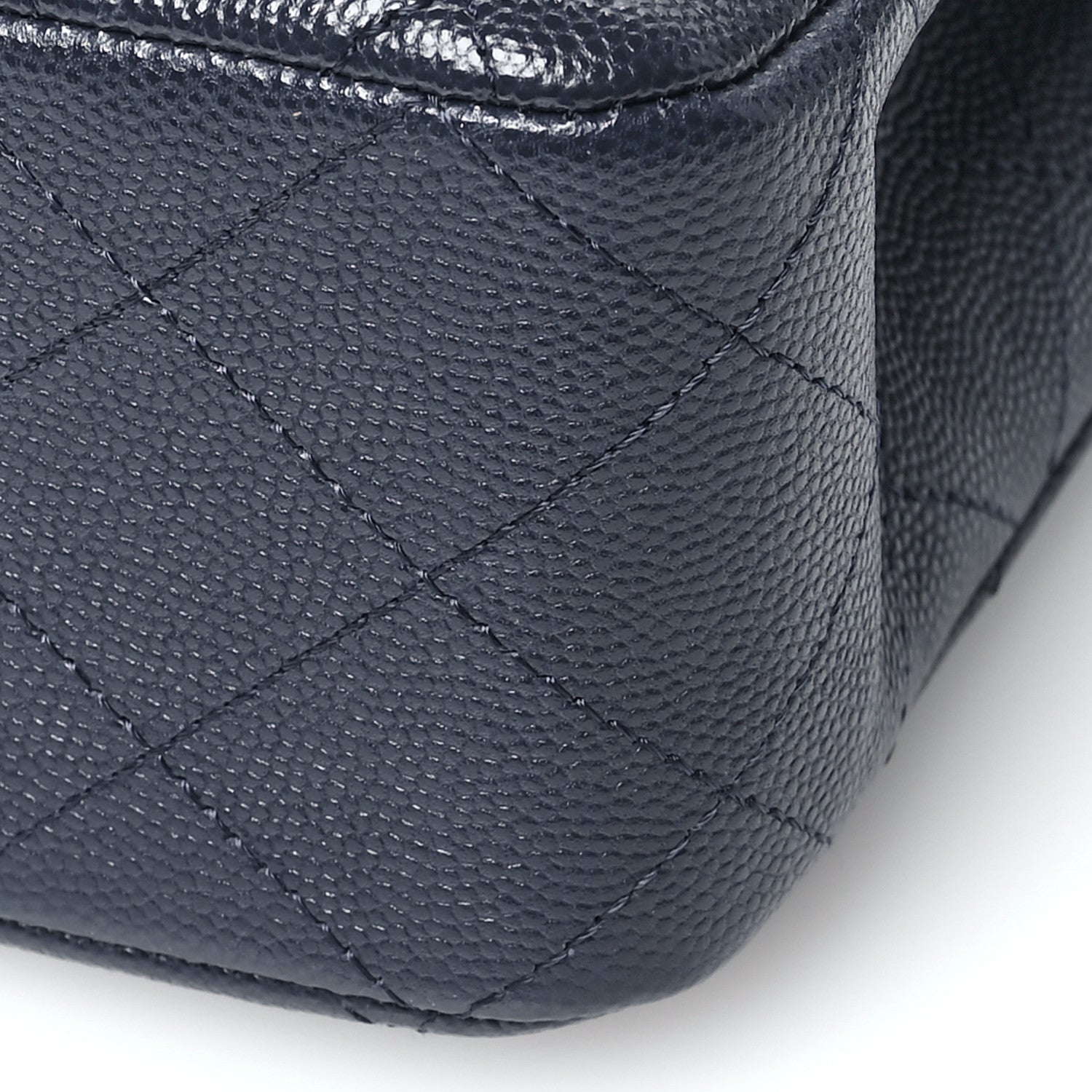 Chanel Caviar Quilted Medium Double Flap Navy 10 of 11