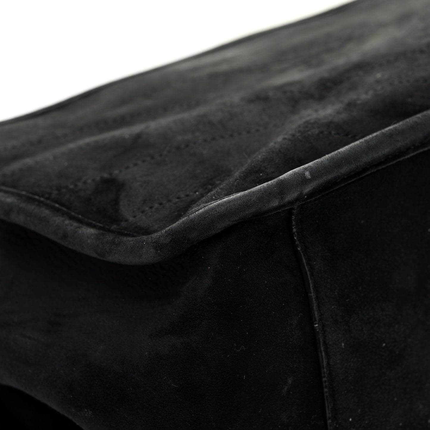 Suede Monogram Medium Niki Chain Satchel Black