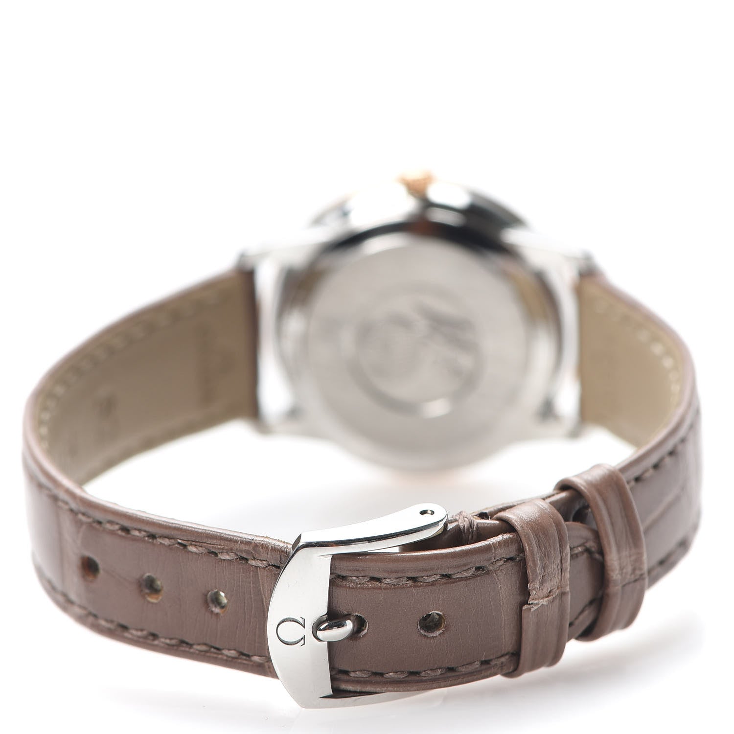 Omega Stainless Steel 18K Red Gold Alligator 27mm De Ville Prestige Quartz Watch 424.23.27.60.09.001 3 of 5