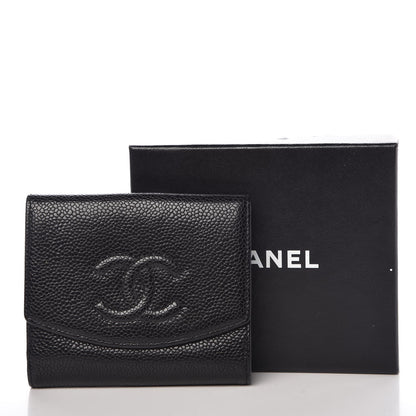 Chanel Caviar Timeless CC Compact French Wallet Black 11 of 11