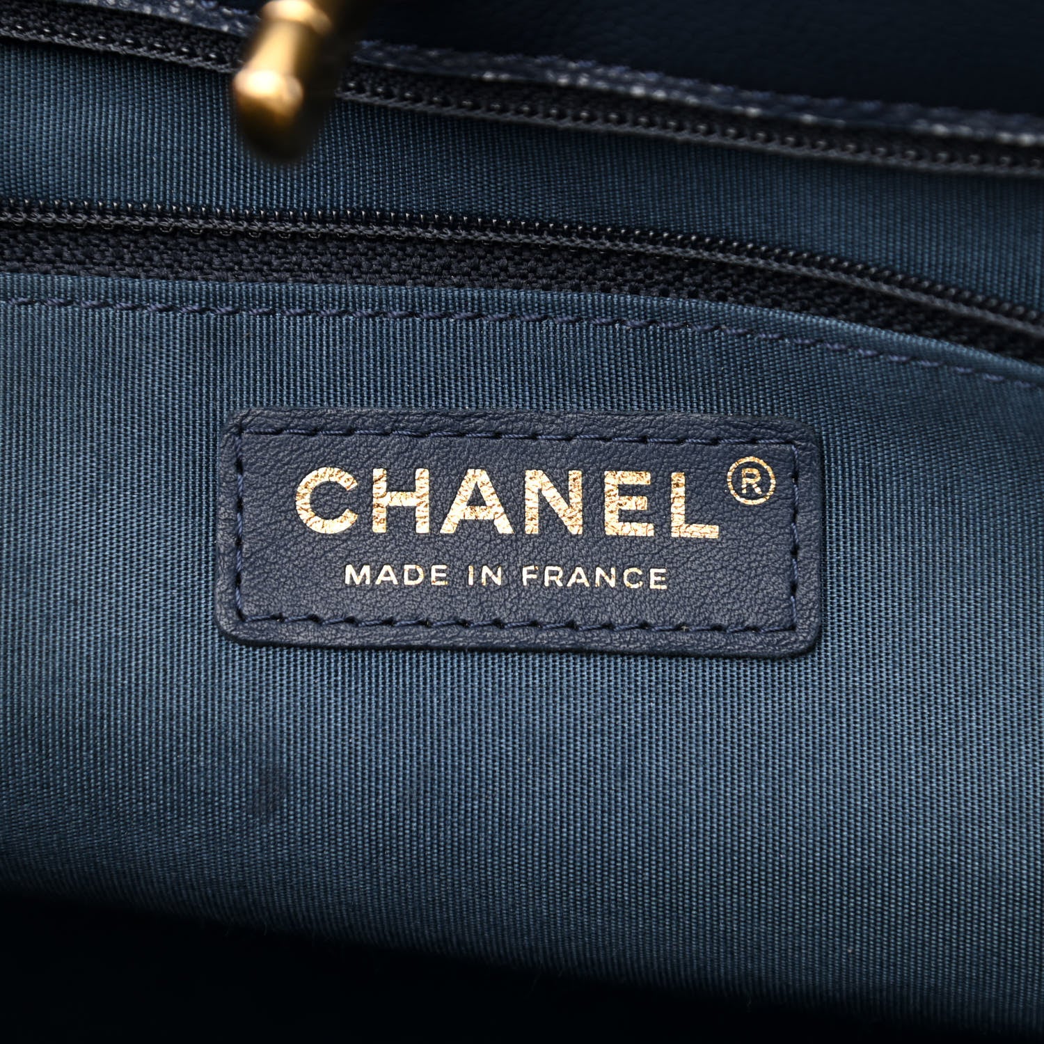 Chanel Caviar Quilted Sweet Classic Shopping Tote Navy Blue 8 of 13