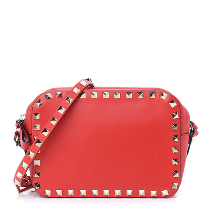 Valentino Garavani Calfskin Rockstud Camera Crossbody Bag Deep Orange 1 of 8