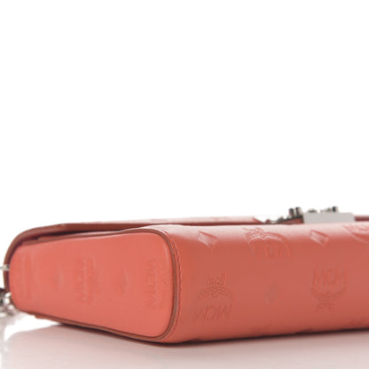 MCM Calfskin Ottomar Monogram Medium Millie Crossbody Bag Hot Coral 6 of 9