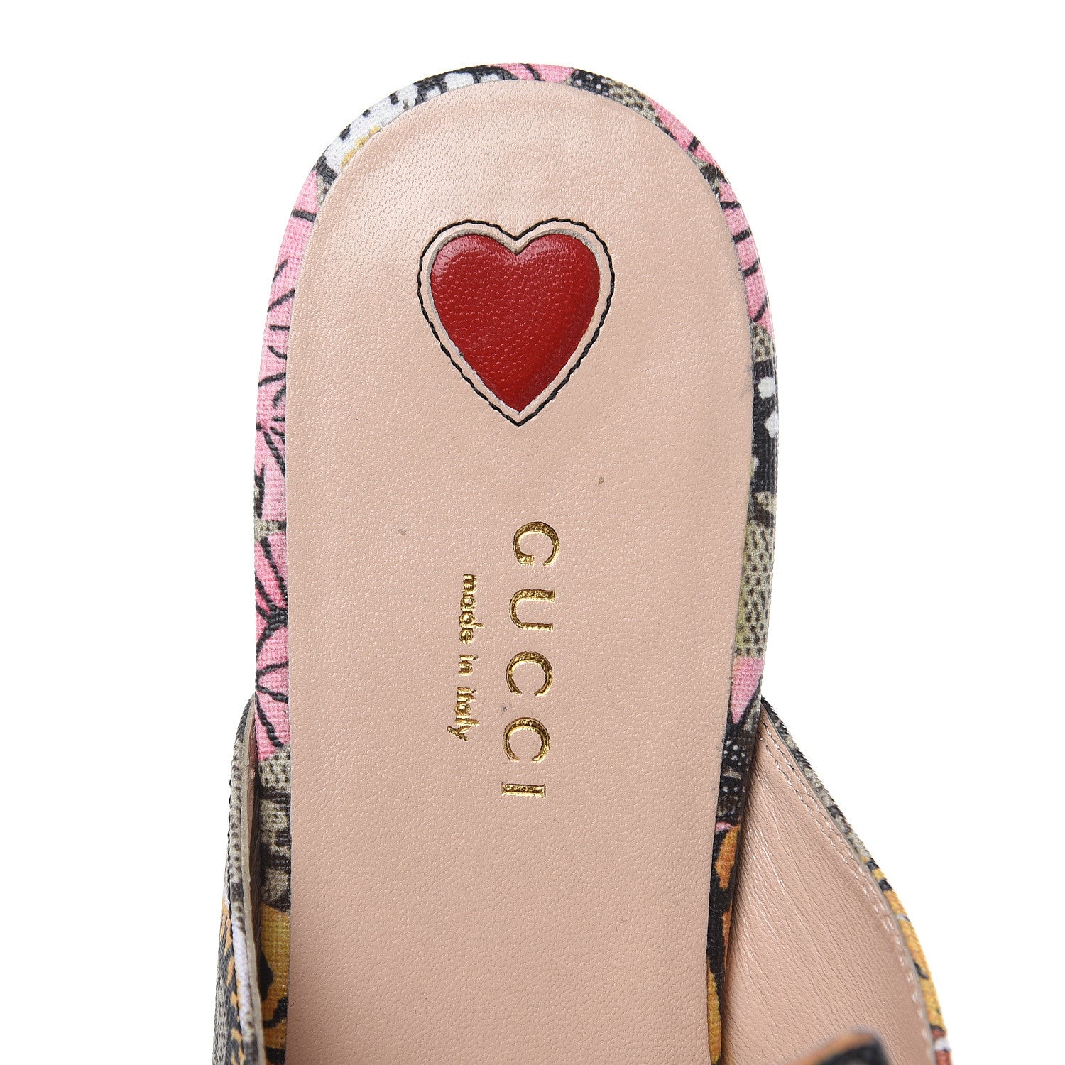 Gucci GG Supreme Monogram Bengal Womens Princetown Slippers 38.5 Beige Crop Pink 7 of 10