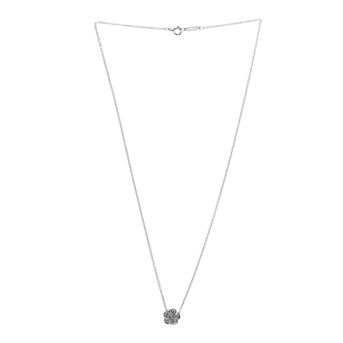Platinum Diamond .28ctw Flower Pendant Necklace