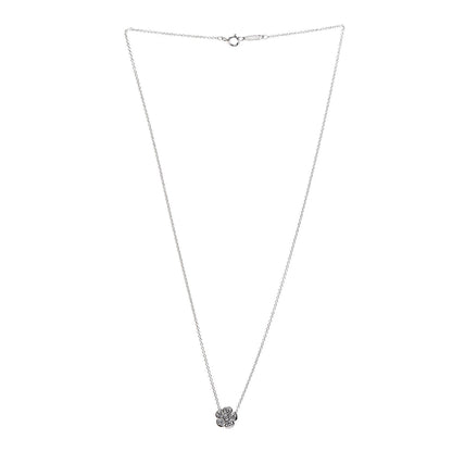 Tiffany Platinum Diamond .28ctw Flower Pendant Necklace 5 of 10