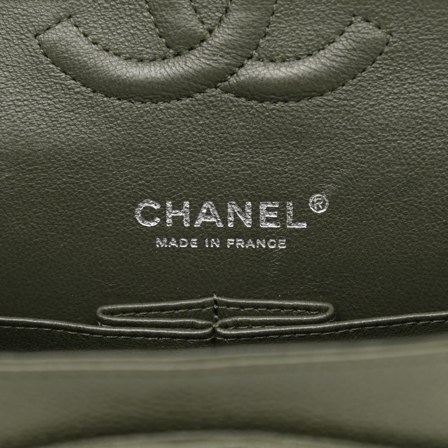 Caviar Quilted Medium Double Flap Dark Green