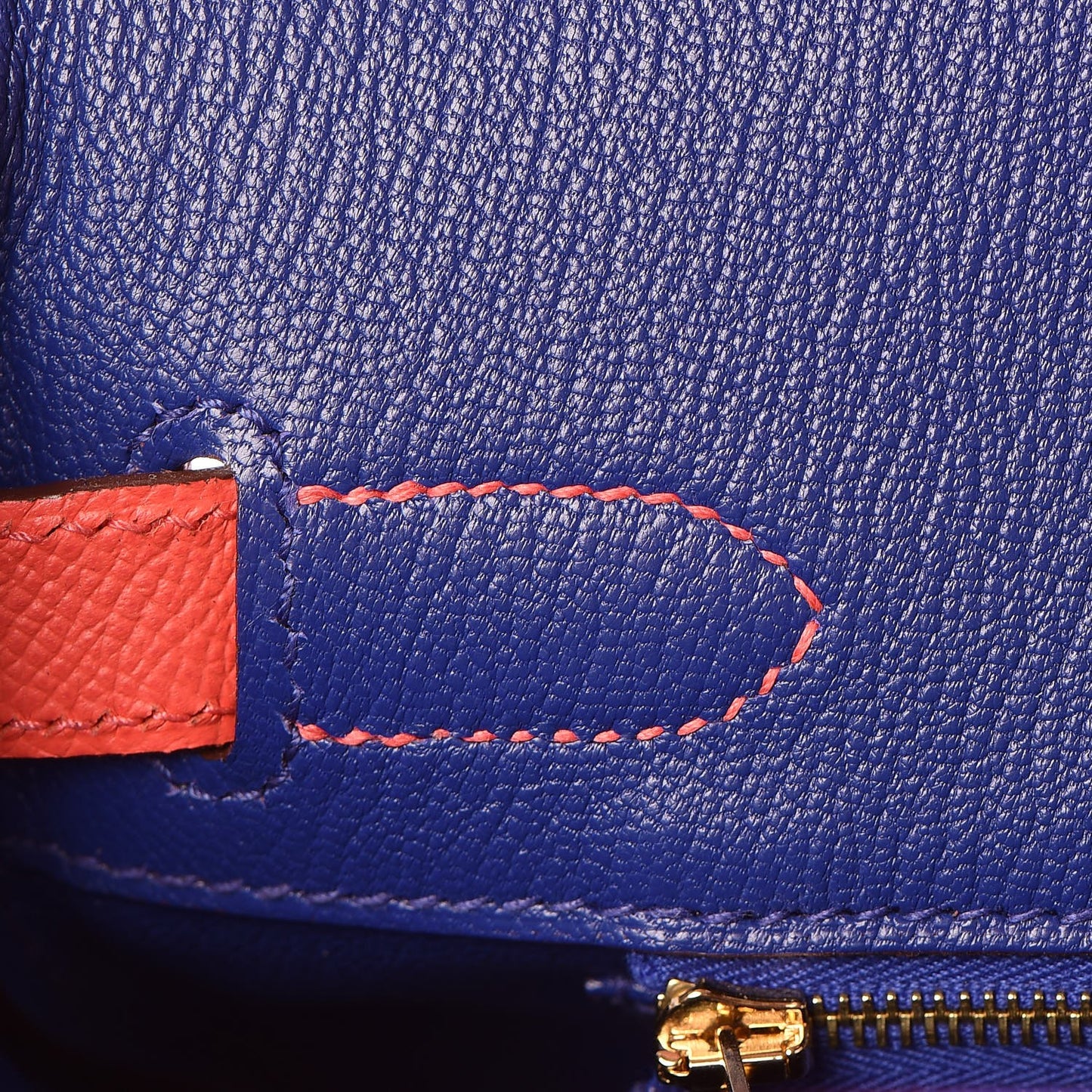 Epsom Horseshoe Birkin 30 Rose Jaipur Bleu Electrique
