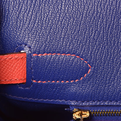 Hermes Epsom Horseshoe Birkin 30 Rose Jaipur Bleu Electrique 27 of 33
