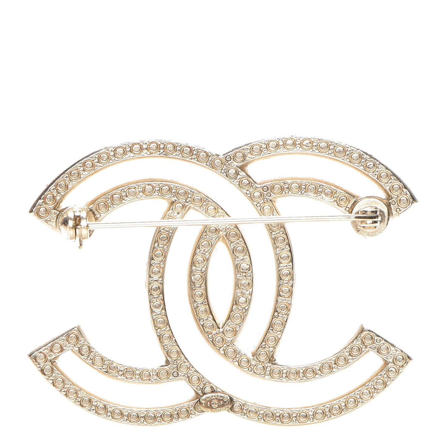 Crystal CC Brooch Gold