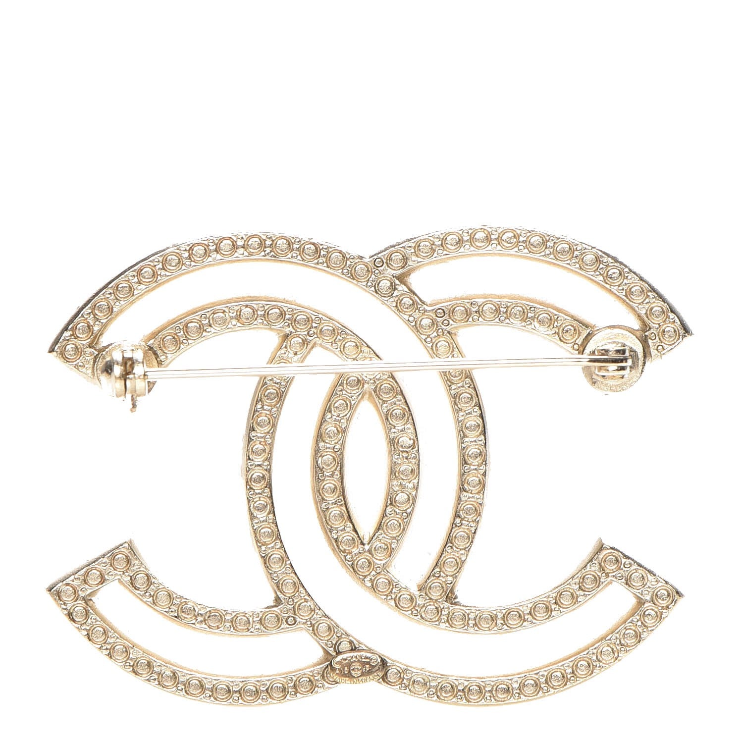 Chanel Crystal CC Brooch Gold 3 of 5