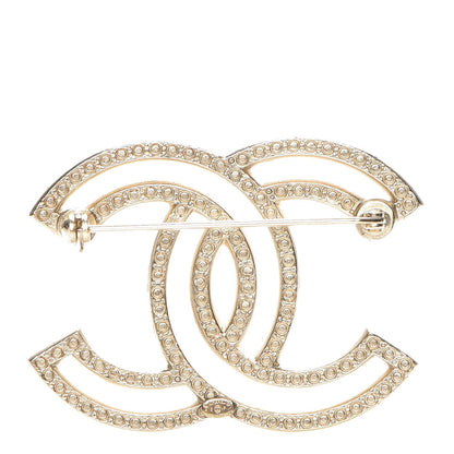 Chanel Crystal CC Brooch Gold 3 of 5