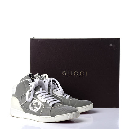 Gucci Baling Fabric Nappa Moorea Interlocking G Mens High Top Sneakers 9 Great White White 10 of 10