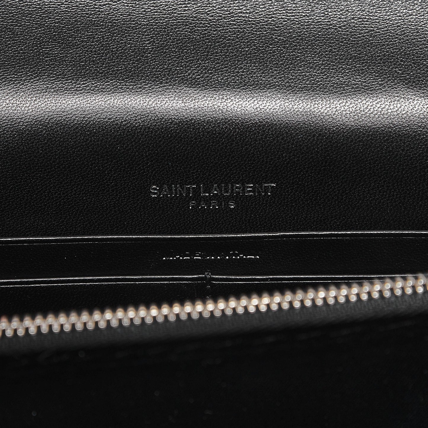 Velvet Crystal Monogram Tassel Chain Wallet Black