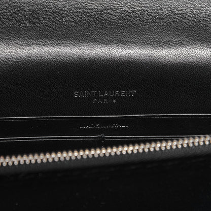 Saint Laurent Velvet Crystal Monogram Tassel Chain Wallet Black 6 of 6