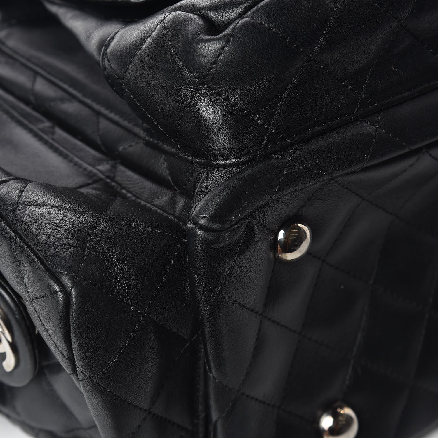 Chanel Calfskin Quilted Large Cambon Multipocket Reporter Black White 15 of 18