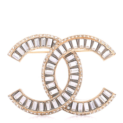 Chanel Baguette Crystal CC Brooch Gold 1 of 4