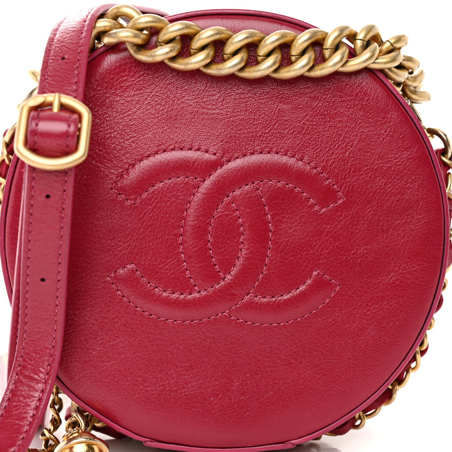 Chanel Glazed Calfskin Round As Earth Evening Bag Rouge 7 of 9