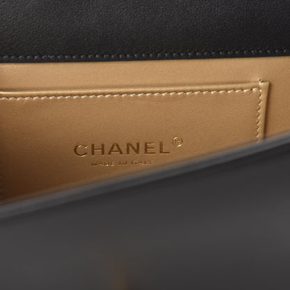Chanel Calfskin Quilted Crystal Pearl Small Flap Bag Black 9 of 11